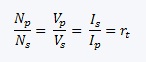 Formula de la relación de transformación por Endesa Educa